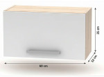 NOVA PLUS NOPL-011-VH dub sonoma/biela, horná výklopná skrinka v šírke 60 cm
