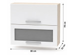 NOVA PLUS NOPL-016-VH dub sonoma/biela, horná výklopná skrinka so sklom v šírke 80 cm NOVA PLUS NOPL-016-VH dub sonoma/biela, horná výklopná skrinka so sklom v šírke 80 cm