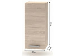 NOVA PLUS NOPL-002-0H dub sonoma, horná skrinka v šírke 30 cm