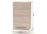 NOVA PLUS NOPL-005-0H dub sonoma, horná skrinka v šírke 40 cm