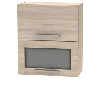 NOVA PLUS NOPL-009-VH dub sonoma, horná výklopná skrinka so sklom v šírke 60 cm
