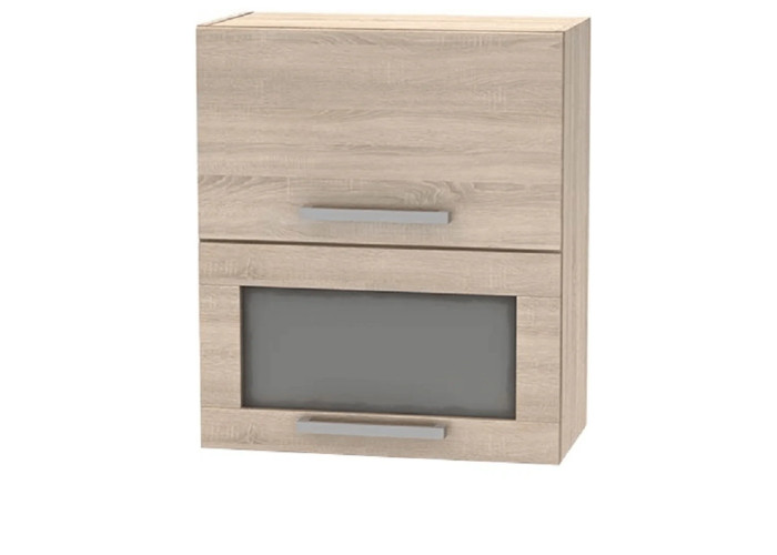 NOVA PLUS NOPL-009-VH dub sonoma, horná výklopná skrinka so sklom v šírke 60 cm