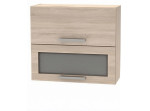 NOVA PLUS NOPL-016-VH dub sonoma, horná výklopná skrinka so sklom v šírke 80 cm