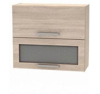 NOVA PLUS NOPL-016-VH dub sonoma, horná výklopná skrinka so sklom v šírke 80 cm