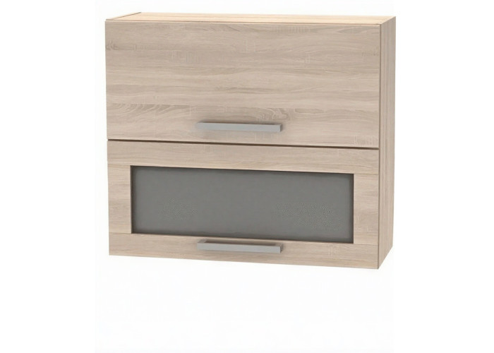 NOVA PLUS NOPL-016-VH dub sonoma, horná výklopná skrinka so sklom v šírke 80 cm
