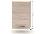 NOVA PLUS NOPL-024-OH dub sonoma, horná skrinka v šírke 45 cm