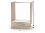 NOVA PLUS NOPL-059-0S dub sonoma, dolná skrinka na vstavaný spotrebič v šírke 60 cm
