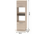 NOVA PLUS NOPL-084-00 dub sonoma, skrinka na vstavanú rúru a mikrovlnku v šírke 60 cm