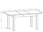BOSFOR 120 dub sonoma, rozkladací stôl 120-160x80cm 