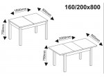 BOSFOR 160 dub sonoma, rozkladací stôl 160-200x80cm 