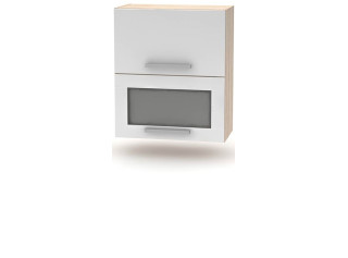 NOVA PLUS NOPL-009-VH dub sonoma/biela, horná výklopná skrinka so sklom v šírke 60 cm