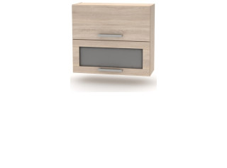 NOVA PLUS NOPL-016-VH dub sonoma, horná výklopná skrinka so sklom v šírke 80 cm