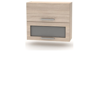 NOVA PLUS NOPL-016-VH dub sonoma, horná výklopná skrinka so sklom v šírke 80 cm