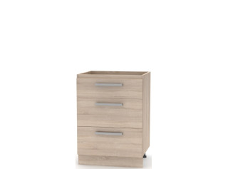 NOVA PLUS NOPL-058-0S dub sonoma, dolná 3-zásuvková skrinka v šírke 60 cm