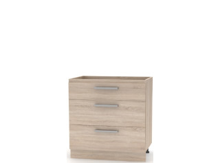 NOVA PLUS NOPL-064-0S dub sonoma, dolná 3-zásuvková skrinka v šírke 80 cm