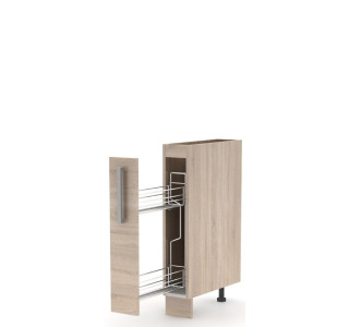 NOVA PLUS NOPL-066-VK dub sonoma, dolná skrinka s výsuvným košom v šírke 15 cm