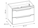 ARUBA dub craft zlatý 821, skrinka pod umývadlo 80 cm