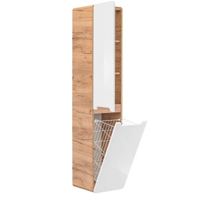 ARUBA white 804, vysoká skrinka s košom na prádlo