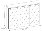 BALI white 845, závesná skrinka so zrkadlom 100 cm