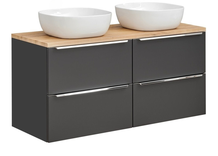 COIN čierna/dub 820-120-DU skrinka s umývadlami 120 cm COIN čierna/dub 820-120-DU skrinka s umývadlami 120 cm