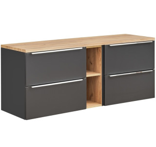 COIN čierna/dub 820-140-D skrinka pod umývadlo 140 cm