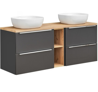 COIN čierna/dub 820-140-DU skrinka s umývadlom 140 cm