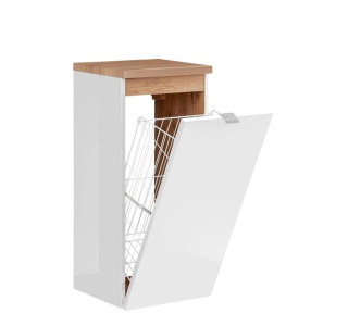 COIN dub craft/biely lesk 811B, závesná skrinka s košom 35 cm