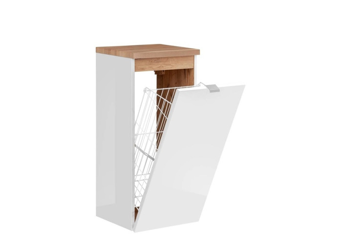 COIN dub craft/biely lesk 811B, závesná skrinka s košom 35 cm