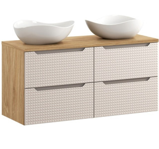 LUXOR Beige 82-120-60-60-DU kúpeľňová skrinka s umývadlami 120 cm