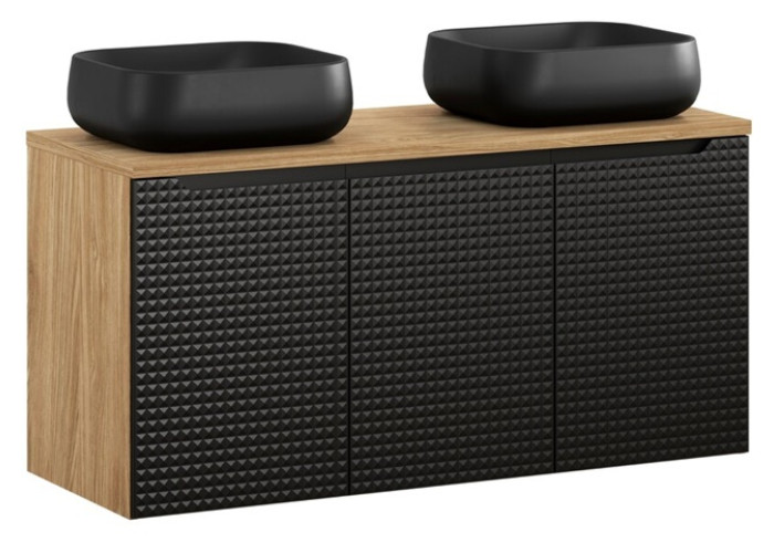 LUXOR Black 82-120-3D-DU závesná skrinka s umývadlom 120 cm LUXOR Black 82-120-3D-DU závesná skrinka s umývadlom 120 cm