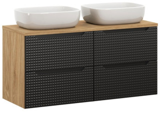 LUXOR Black 82-120-60-60-DU skrinka s umývadlami 120 cm LUXOR Black 82-120-60-60-DU skrinka s umývadlami 120 cm