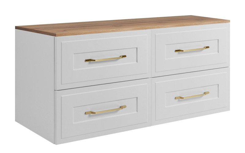 CLASSIC biely W120DC závesná skrinka pod umývadlo 120 cm