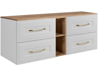 CLASSIC biely W140DC závesná skrinka pod umývadlo 140 cm