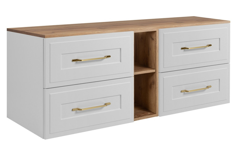 CLASSIC biely W140DC závesná skrinka pod umývadlo 140 cm