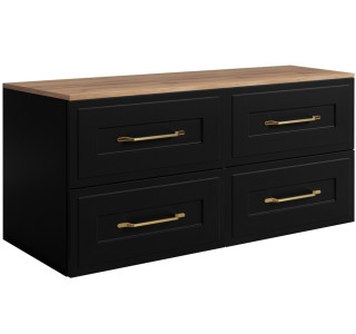 CLASSIC čierny B120DC závesná skrinka pod umývadlo 120 cm