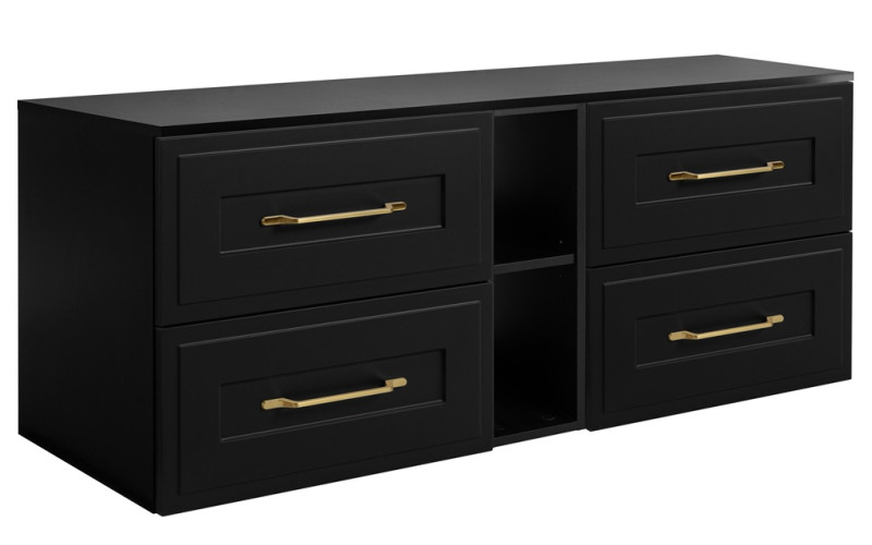 CLASSIC čierny B140DB závesná skrinka pod umývadlo 140 cm CLASSIC čierny B140DB závesná skrinka pod umývadlo 140 cm