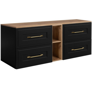 CLASSIC čierny B140DC závesná skrinka pod umývadlo 140 cm