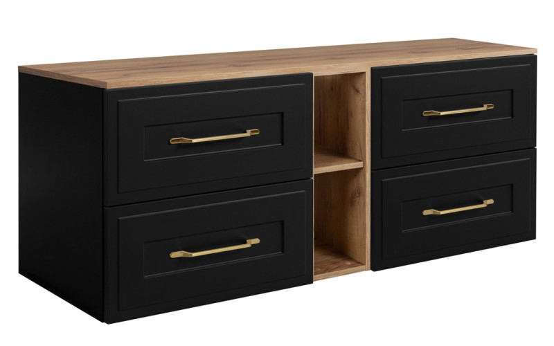 CLASSIC čierny B140DC závesná skrinka pod umývadlo 140 cm