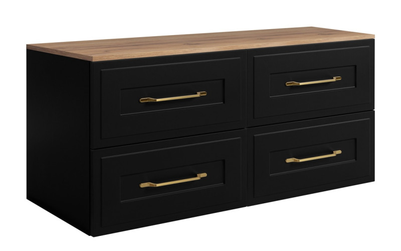 CLASSIC čierny B160DC závesná skrinka pod umývadlo 160 cm