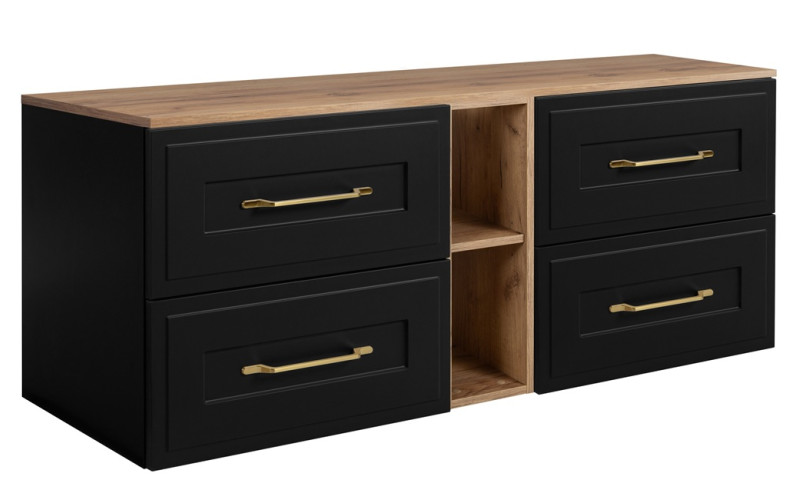 CLASSIC čierny B180DC závesná skrinka pod umývadlo 180 cm