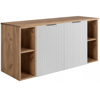 FLOW biely matný W120-R80RDC-2 závesná skrinka pod umývadlo 120 cm