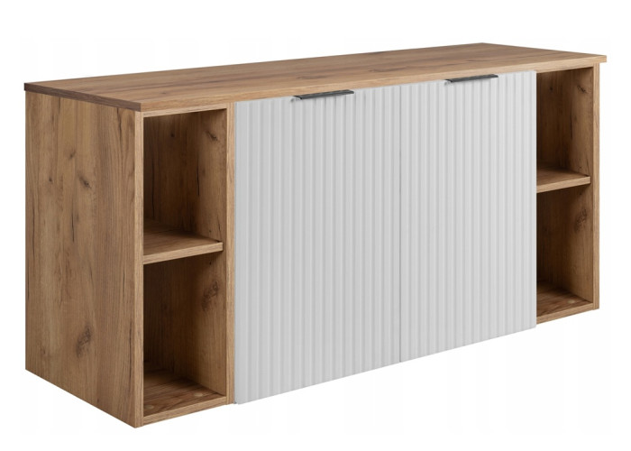 FLOW biely matný W120-R80RDC-2 závesná skrinka pod umývadlo 120 cm