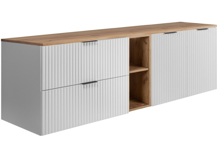 FLOW biely matný W140-60-20-60-DC závesná skrinka pod umývadlo 140 cm