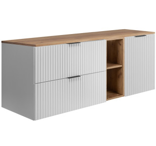 FLOW biely matný W140-80-20-40-DC závesná skrinka pod umývadlo 140 cm