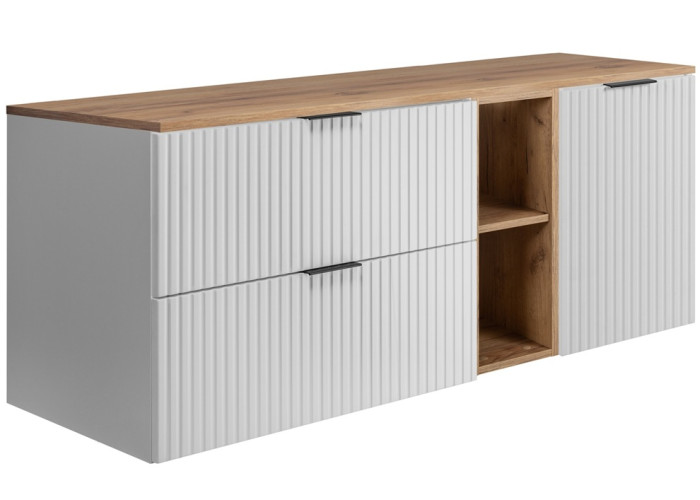 FLOW biely matný W140-80-20-40-DC závesná skrinka pod umývadlo 140 cm FLOW biely matný W140-80-20-40-DC závesná skrinka pod umývadlo 140 cm