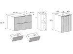 FLOW biely matný W140-80-20-40-DC závesná skrinka pod umývadlo 140 cm FLOW biely matný W140-80-20-40-DC závesná skrinka pod umývadlo 140 cm