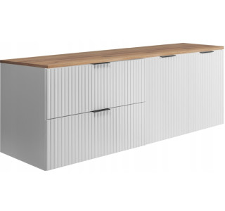 FLOW biely matný W140-80-60-DC závesná skrinka pod umývadlo 140 cm