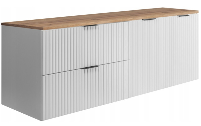 FLOW biely matný W140-80-60-DC závesná skrinka pod umývadlo 140 cm FLOW biely matný W140-80-60-DC závesná skrinka pod umývadlo 140 cm