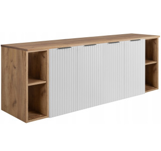 FLOW biely matný W160-R6060RDC-2 závesná skrinka pod umývadlo 160 cm