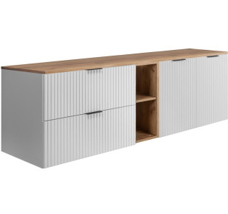 FLOW biely matný W160-80-20-60-DC závesná skrinka pod umývadlo 160 cm